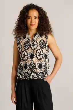 Wehkamp Ivy Beau gebloemde top crochet wit aanbieding