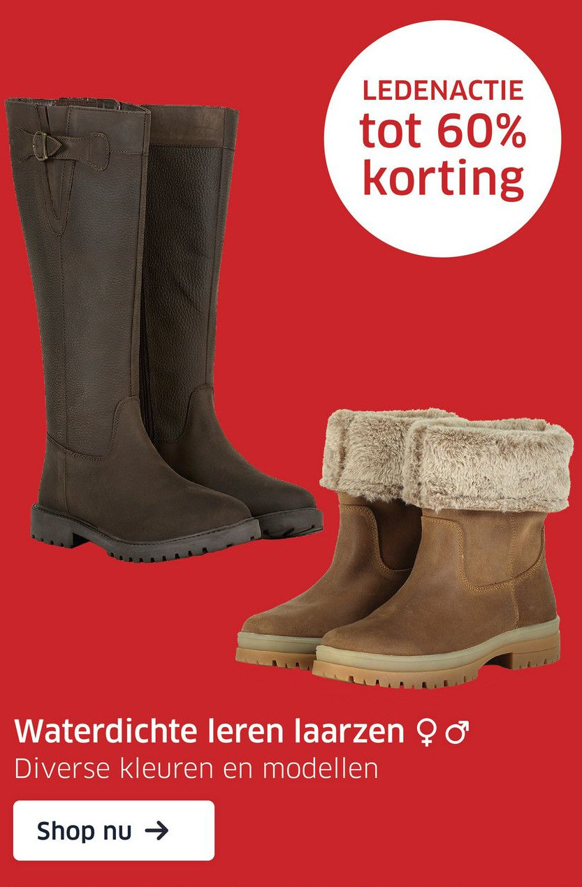 Waterdichte leren laarzen aanbieding bij ANWB