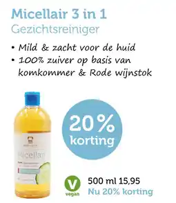 De Rode Pilaren Micellair 3 in 1 Gezichtsreiniger aanbieding