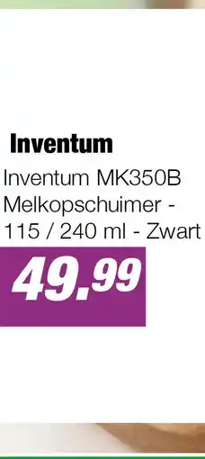 EP Inventum MK350B Melkopschuimer - 115 / 240 ml - Zwart aanbieding