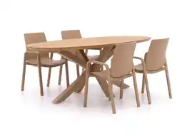 Kees Smit + 10% kassakorting | Hartman Flow/San Sebastian 200cm dining tuinset 5-delig stapelbaar aanbieding