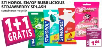 MCD Supermarkt STIMOROL EN/OF BUBBLICIOUS STRAWBERRY SPLASH aanbieding