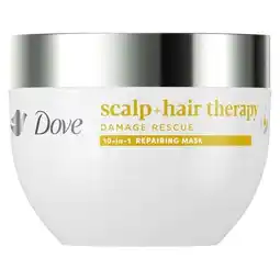 Trekpleister Dove Scalp + Hair Therapy Damage Rescue 10-in-1 Strengthening Mask aanbieding