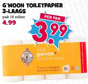 Boon`s Markt G'WOON TOILETPAPIER 3-LAAGS aanbieding