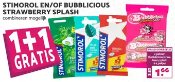 Boon`s Markt STIMOROL EN/OF BUBBLICIOUS STRAWBERRY SPLASH aanbieding