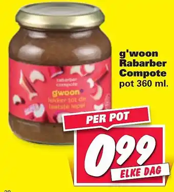 Nettorama g'woon Rabarber Compote aanbieding