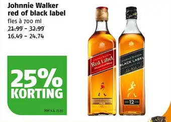 Poiesz Johnnie Walker red of black label aanbieding