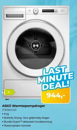 EP Beerepoot ASKO Warmtepompdroger (T309HCW) aanbieding