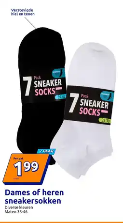 Action Dames of heren sneakersokken aanbieding