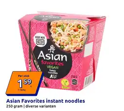 Action Asian Favorites instant noodles aanbieding