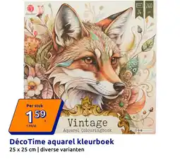 Action DécoTime aquarel kleurboek aanbieding