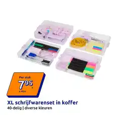Action XL schrijfwarensset in koffer aanbieding