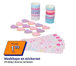Action Washitape en stickerset aanbieding