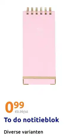 Action To do notitieblok aanbieding