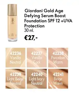 Oriflame Giordani Gold Age Defying Serum Boost Foundation SPF 12 +UVA Protection aanbieding