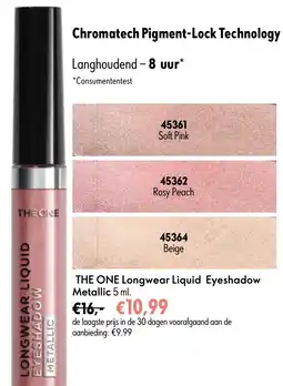 Oriflame THE ONE Longwear Liquid Eyeshadow Metallic aanbieding