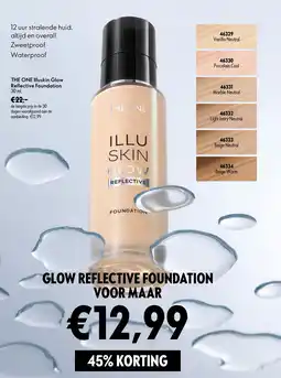 Oriflame the one illuskin glow reflective foundation aanbieding