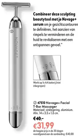 Oriflame 47510 Novage+ Facial T-Bar Massager aanbieding