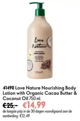 Oriflame Love Nature Nourishing Body Lotion with Organic Cacao Butter & Coconut Oil aanbieding