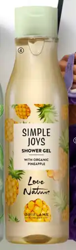Oriflame 447010 Simple Joys Shower Gel with Organic Pineapple Love Nature aanbieding