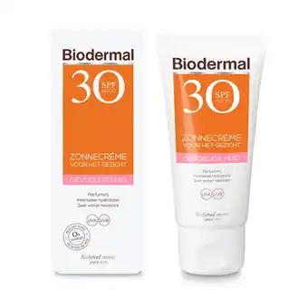 De Online Drogist Biodermal Gevoelige Huid Zonnecrème Gezicht SPF30 50ML aanbieding