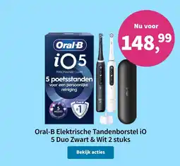 Plein.nl Oral-B Elektrische Tandenborstel iO 5 Duo Zwart & Wit aanbieding