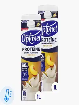 Flink Optimel Proteïne drink yoghurt perzik peer 1l 2x aanbieding