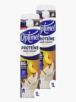 Flink Optimel Proteïne drink yoghurt perzik peer 1l 2x aanbieding