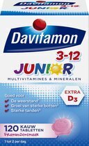 Bol.com Davitamon Junior 3+ kauwvitamines - multivitamine kinderen - framboos - 120 stuks aanbieding