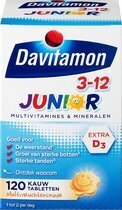 Bol.com Davitamon Junior 3+ Kauwvitamines - multivitamine kinderen - multifruit - 120 tabletten aanbieding