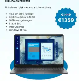 Digitotaal DELL Pro 16 PC16250 aanbieding