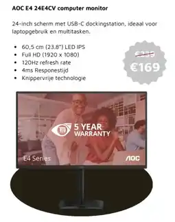 Digitotaal AOC E4 24E4CV computer monitor aanbieding