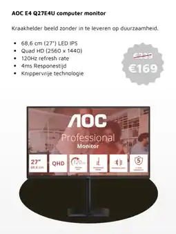 Digitotaal AOC E4 Q27E4U computer monitor aanbieding