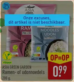 ALDI ASIA GREEN GARDEN Ramen- of udonnoedels aanbieding