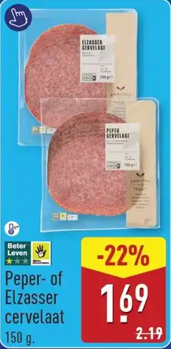 ALDI Peper-of Elzasser cervelaat aanbieding
