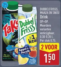 ALDI Dubbelfrisss, maaza en taksi drink aanbieding