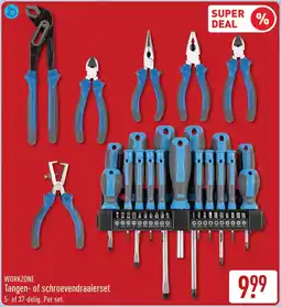 ALDI WORKZONE Tangen- of schroevendraaierset aanbieding