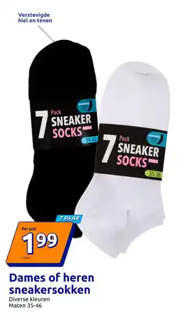 Action Dames of heren sneakersokken aanbieding