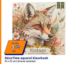 Action DécoTime aquarel kleurboek aanbieding