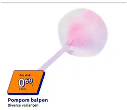 Action Pompom balpen aanbieding