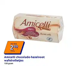 Action Amicelli chocolade-hazelnoot wafelrolletjes aanbieding