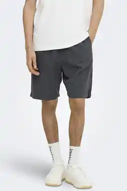 Wehkamp ONLY & SONS loose fit casual short met linnen - grijs aanbieding