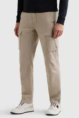 Wehkamp PME Legend regular cargobroek met linnen beige aanbieding