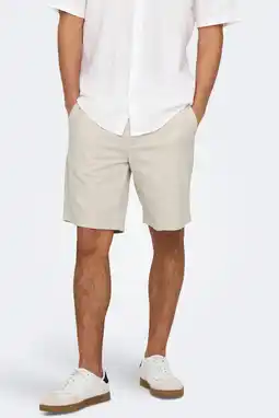 Wehkamp ONLY & SONS ONSMARK regular chino short met linnen beige aanbieding