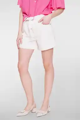 Wehkamp Geisha regularwaist denim short ecru aanbieding