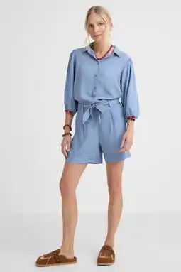 Wehkamp Geisha relaxed highwaist casual short lichtblauw aanbieding