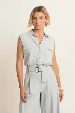 Wehkamp Expresso travelstof blouse lichtblauw aanbieding