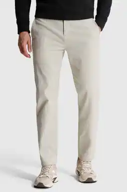 Wehkamp Cast Iron relaxed chino met linnen beige aanbieding
