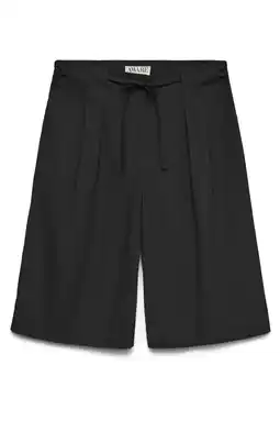 Wehkamp AWARE high waist wide leg casual short met plooien - zwart aanbieding