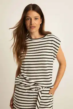 Wehkamp Expresso gestreepte top gebreid beige aanbieding